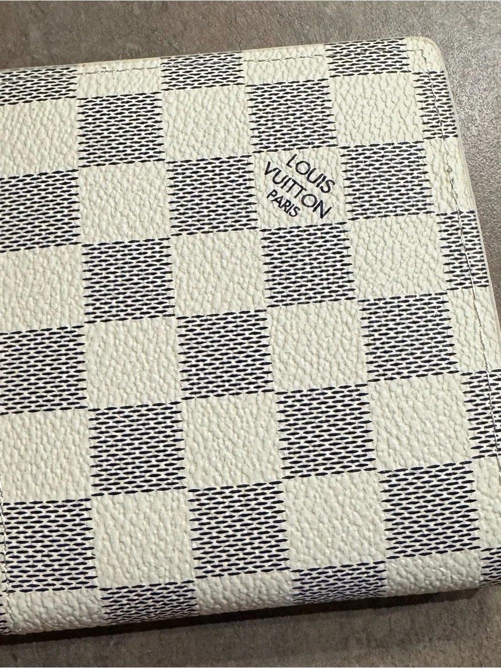 Louis Vuitton Damier Azur Small Square Check Wallet in Cream